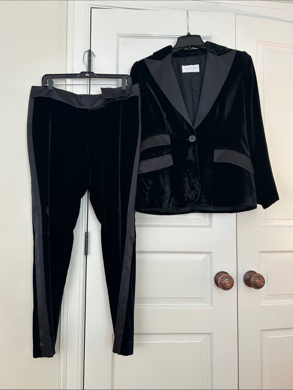 Valentino Black Velvet Tuxedo Jacket & Pants